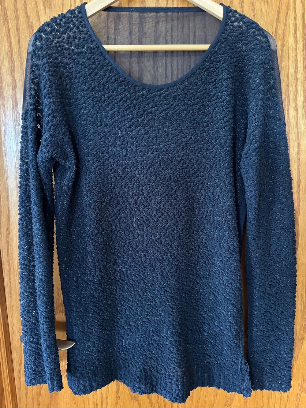 BCBGeneration Navy Textured Scoop Neck Sweater
